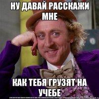ну давай расскажи мне как тебя грузят на учебе