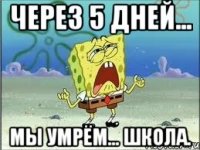 через 5 дней... мы умрём... школа.