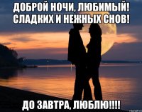 доброй ночи, любимый! сладких и нежных снов! до завтра, люблю!!!!