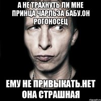 А не трахнуть ли мне принца чарльза бабу.он рогоносец Ему не привыкать.нет она страшная