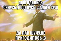 Пригодились синусы,косинусы Да,да я сущ Да лан шучу,не пригодилось :3