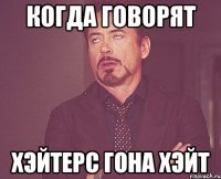 когда говорят хэйтерс гона хэйт