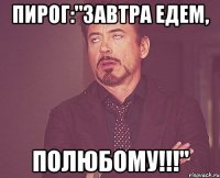 Пирог:"Завтра едем, ПОЛЮБОМУ!!!"