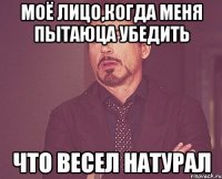 моё лицо,когда меня пытаюца убедить что Весел натурал