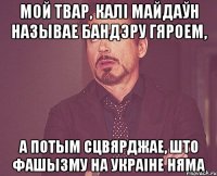 Мой твар, калі майдаўн называе бандэру гяроем, а потым сцвярджае, што фашызму на Украіне няма