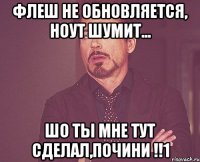 флеш не обновляется, ноут шумит... шо ты мне тут сделал,почини !!1