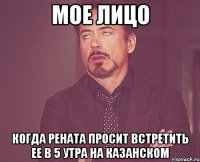 Мое лицо Когда Рената просит встретить ее в 5 утра на Казанском