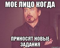 Мое лицо когда Приносят новые задания