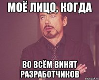 МОЁ ЛИЦО, КОГДА ВО ВСЁМ ВИНЯТ РАЗРАБОТЧИКОВ