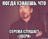 Когда узнаешь, что Сережа слушает «Звери»