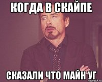 Когда в скайпе сказали что майн уг