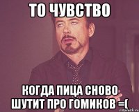 То чувство когда пица сново шутит про гомиков =(