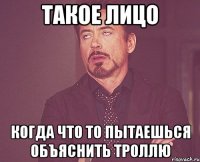 такое лицо когда что то пытаешься объяснить троллю