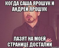 Когда Саша Ярошук и Андрей Ярошук лазят на моей странице досталии