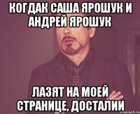 когдак саша ярошук и андрей ярошук лазят на моей странице, досталии