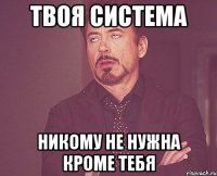 твоя система никому не нужна кроме тебя