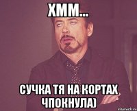 Хмм... Сучка тя на кортах чпокнула)