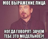 мое выражение лица когда говорят: ЗАЧЕМ ТЕБЕ ЭТО МОДЕЛЬНОЕ?!
