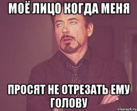 моё лицо когда меня просят не отрезать ему голову