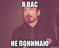 Я ВАС НЕ ПОНИМАЮ