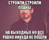 строили строили планы на выходные но все равно никуда не пошли