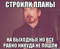 строили планы на выходные но все равно никуда не пошли