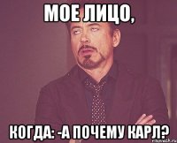 МОЕ ЛИЦО, КОГДА: -А ПОЧЕМУ КАРЛ?