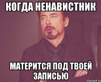 когда ненавистник матерится под твоей записью