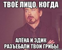 твоё лицо, когда Алёна и Эдик разъебали твои грибы