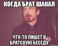 Когда брат шакал Что-то пишет в братскую беседу