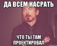 да всем насрать что ты там проектировал