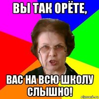 Вы так орёте, Вас на всю школу слышно!