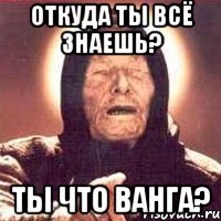 Откуда ты всё знаешь? ТЫ ЧТО ВАНГА?