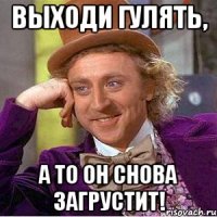 выходи гулять, а то он снова загрустит!