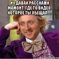 ну давай расскажи мамонт, где то видео, которое ты обещал..... 
