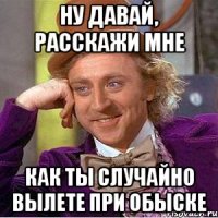 Ну давай, расскажи мне как ты случайно вылете при обыске