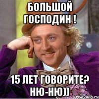 Большой Господин ! 15 лет говорите? ню-ню))