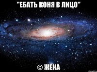 "ебать коня в лицо" © Жека