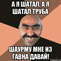 А я шатал, а я шатал труба Шаурму мне из гавна давай!