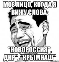 мое лицо, когда я вижу слова: "новороссия", днр", "крымнаш"