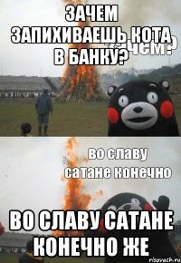 Зачем запихиваешь кота в банку? Во славу сатане конечно же