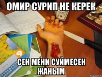 омир сурип не керек СЕН МЕНИ СУЙМЕСЕН ЖАНЫМ