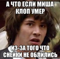 А что если Миша Клоп умер Из-за того что Снейки не облились