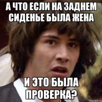 А ЧТО ЕСЛИ НА ЗАДНЕМ СИДЕНЬЕ БЫЛА ЖЕНА И ЭТО БЫЛА ПРОВЕРКА?