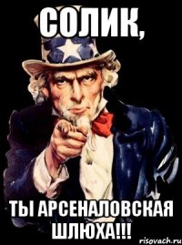 Солик, ты арсеналовская шлюха!!!