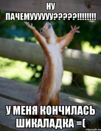 НУ ПАЧЕМУУУУУУ?????!!!!!!!! у меня кончилась шикаладка =(