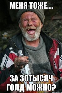 Меня тоже.... за 30тысяч голд можно?