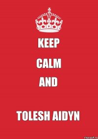 KEEP CALM AND Tolesh Aidyn