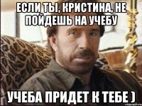 Если ты, Кристина, не пойдешь на учебу Учеба придет к тебе )