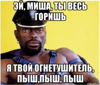 ЭЙ, МИША, ТЫ ВЕСЬ ГОРИШЬ Я ТВОЙ ОГНЕТУШИТЕЛЬ, ПЫШ,ПЫШ, ПЫШ